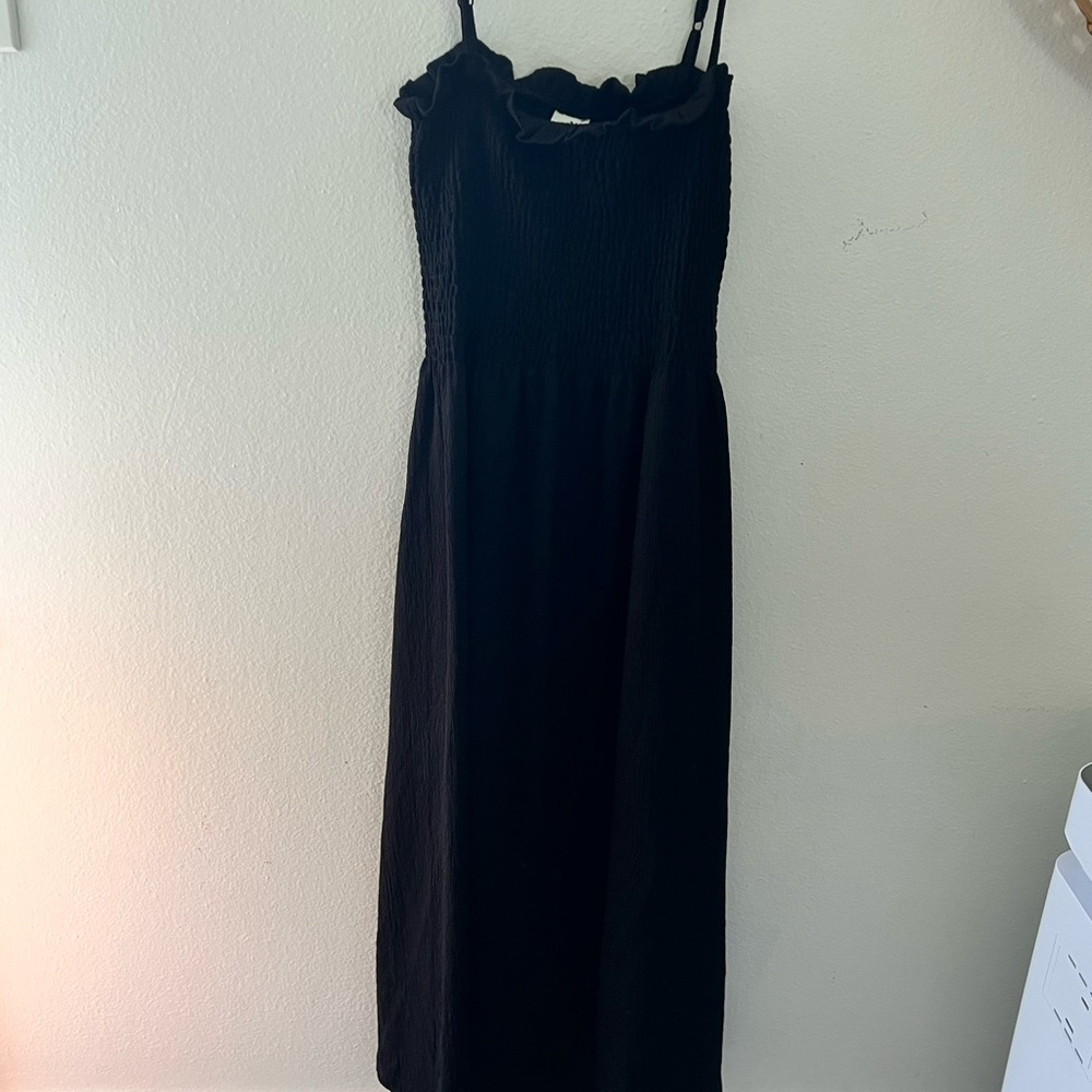 H&M black gauze tank dress